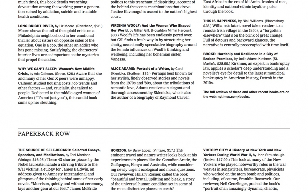 Broke Selected as New York Times Book Review “Editor’s Choice”