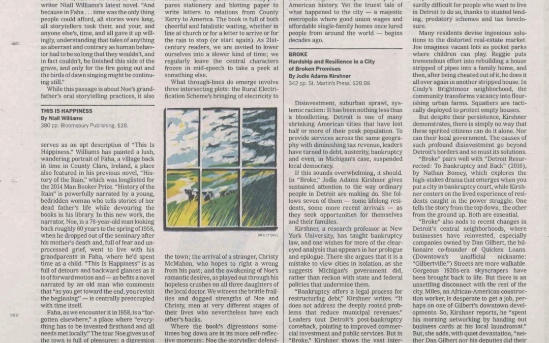 Broke Reviewed in Sunday New York Times print edition